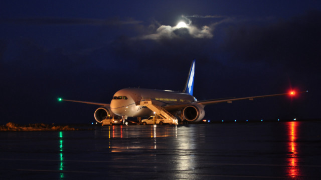 Jetliner airport runway night full free wallpaper for desktop - medium preview image