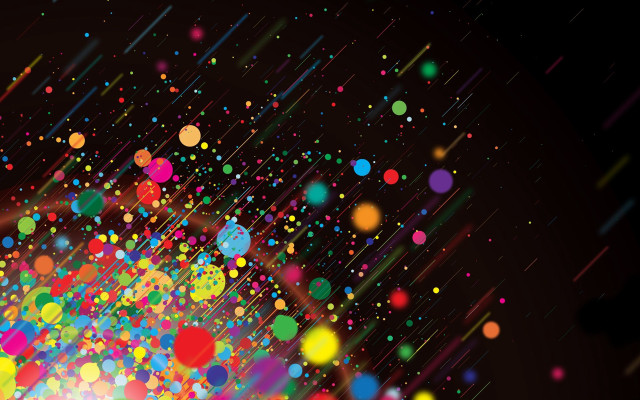 Colorful balloons streamers light black free wallpaper for desktop - medium preview image