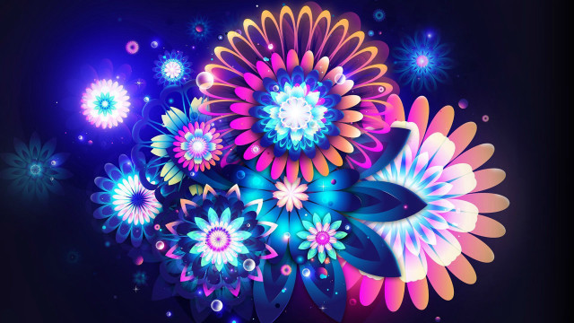 Colorful flower arrangement dark background free wallpaper for desktop - medium preview image