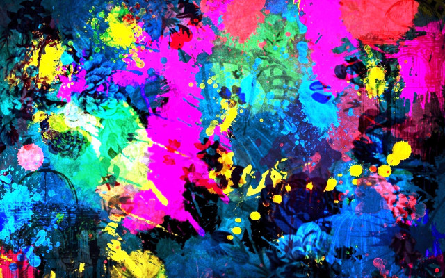 Neo fauvism fluorescent abstract colorful free wallpaper for desktop - medium preview image