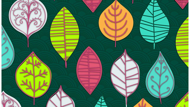 Colorful leaves green background swirl free wallpaper for desktop - medium preview image