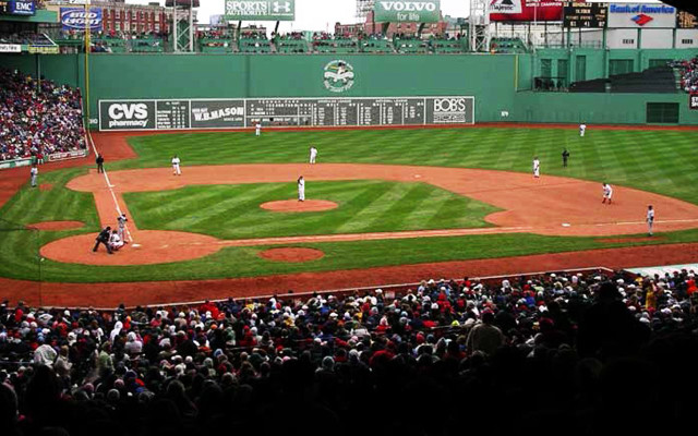 Baseball game stadium crowd people free wallpaper for desktop - medium preview image