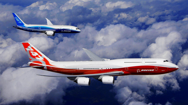 Two airplanes flying sky above free wallpaper for desktop - medium preview image