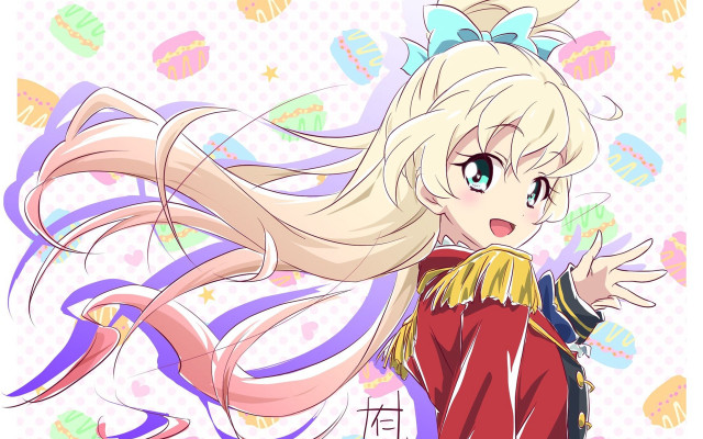 Blonde girl long hair bow free wallpaper for desktop - medium preview image