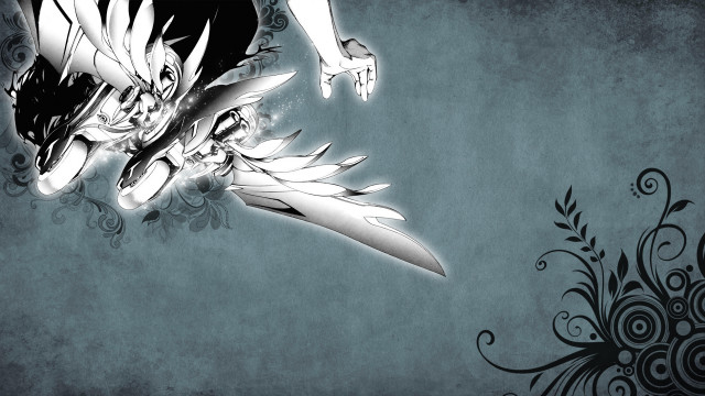 Woman knife dragon arm flower free wallpaper for desktop - medium preview image