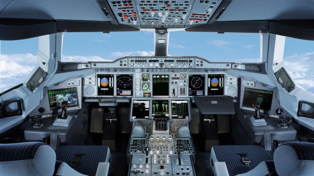 Cockpit inside view airplane control #2 free wallpaper for desktop - medium preview image