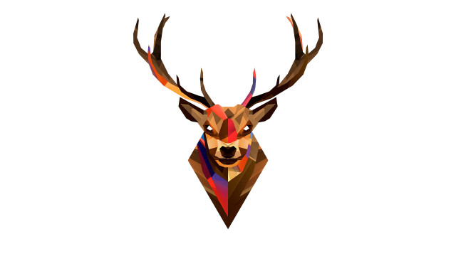 Deer head geometric pattern antlers free wallpaper for desktop - medium preview image
