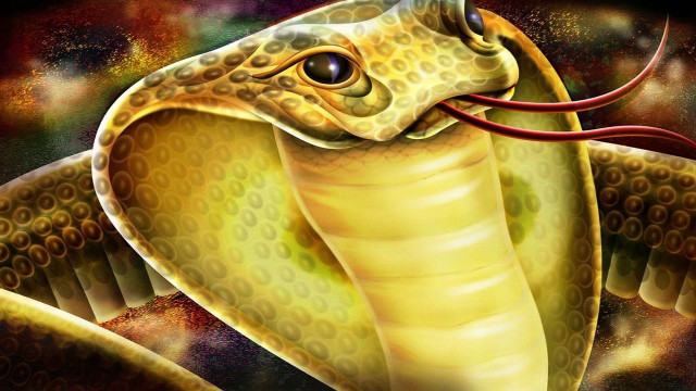 Snake long tongue painting mouth free wallpaper for desktop - medium preview image