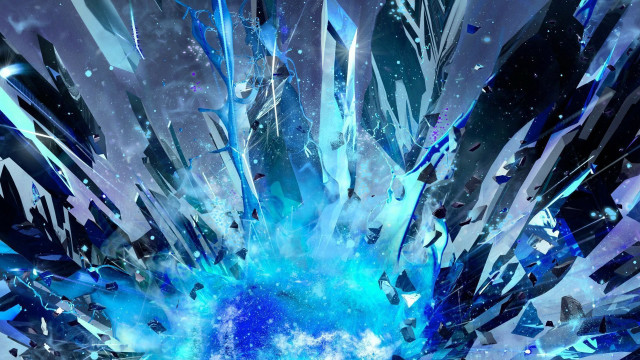 Blue explosion ice snow air free wallpaper for desktop - medium preview image
