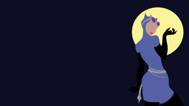 Woman blue dress dark full free wallpaper for desktop - medium preview image