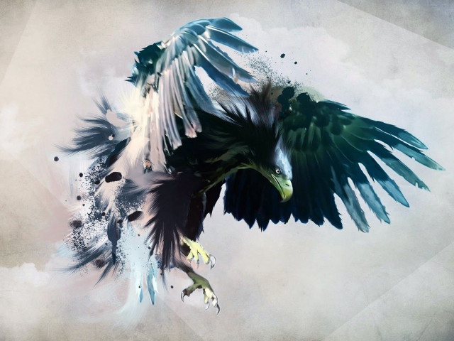 Bird wings spread out painting free wallpaper for desktop - medium preview image