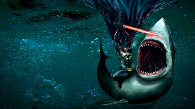 Shark light saber rider man free wallpaper for desktop - medium preview image