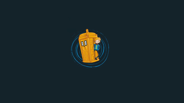 Phone booth person cartoon blue free wallpaper for desktop - medium preview image