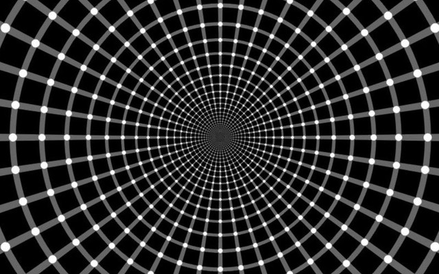 Black white circular design dots free wallpaper for desktop - medium preview image