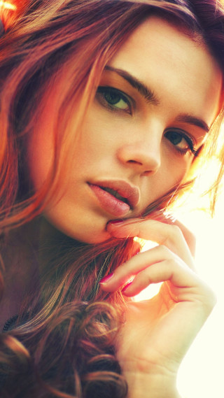 Woman long hair green eyes 3 - eszter mattioni free wallpaper for mobile