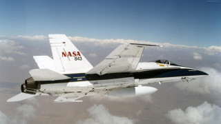 Nasa jet flying sky clouds - the side of the jet free wallpaper