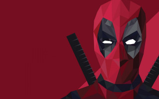 Deadpool gun red background black - a black outline free wallpaper