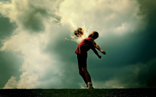 Man throwing ball smoke face - a ball in the air free wallpaper