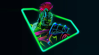Neon colored man mohawk head - free neon wallpaper