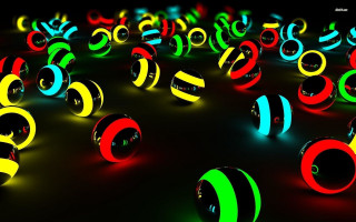 Colorful balls numbers dark room 2 - number free wallpaper