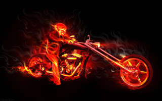 Motorcycle flames dark sky black - cool free wallpaper for desktop