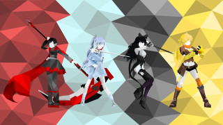 Anime characters group colorful low - low free wallpaper for desktop