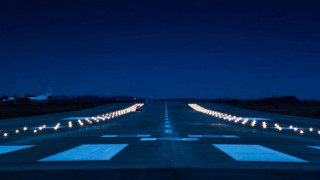 Long road night lights plane - a long road free wallpaper