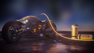 Motorcycle hose road night bright - aesthetic free wallpaper