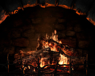 Fireplace burning logs flames warmth - warm free wallpaper