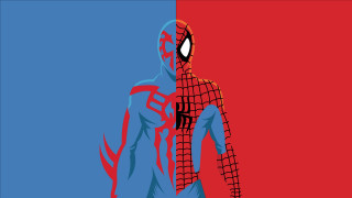 Spider man red blue background - a spider man free wallpaper