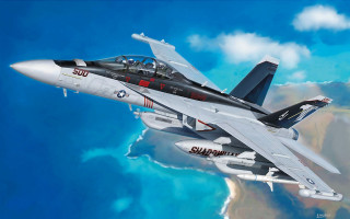 Fighter jet ocean mountain range - douglas shuler free wallpaper