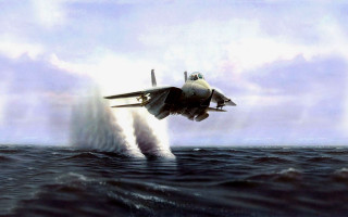 Fighter jet ocean jet boat 2 - don maitz free wallpaper for desktop