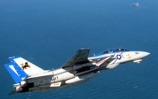 Fighter jet ocean ship night - turnaround free wallpaper