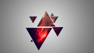 Space themed triangle star red - geometric shape free wallpaper