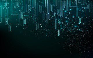 Dark green blue circuit board - dot free wallpaper