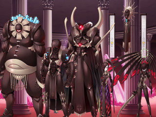 Demonic group people room columns - column and columns free wallpaper