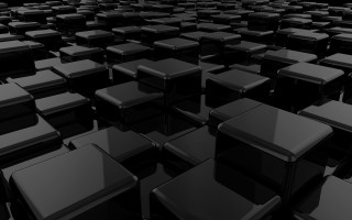 Black square room checkered floor - op art free wallpaper for desktop