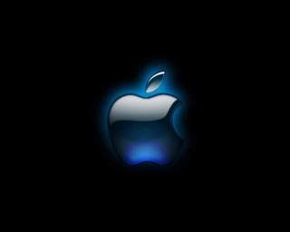 Apple logo black background blue - an apple logo free wallpaper for desktop