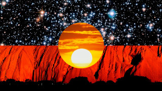 Bright orange sky stars sunset - orange sky free wallpaper