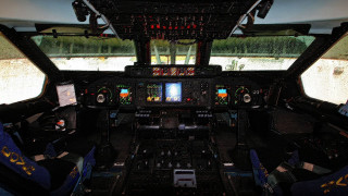 Cockpit controls large window outside - the plane free wallpaper