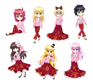 Anime girls outfits hair styles 8 - different hair color free wallpaper