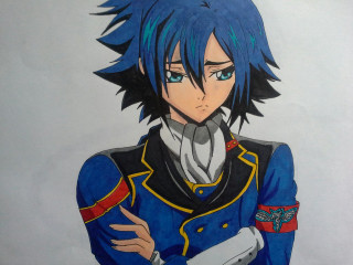 Man blue uniform white glove - a drawing of a man free wallpaper