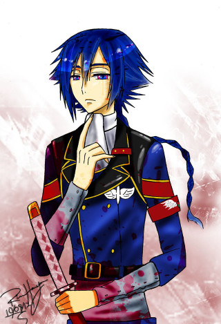 Man uniform knife red blue - hair free wallpaper