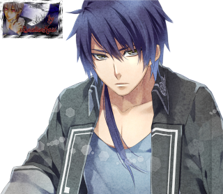 Man blue hair jacket cell - holding free wallpaper for desktop