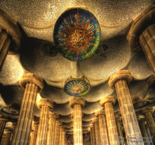 Ceiling circular painting columns interior - the middle of it free wallpaper for tablet