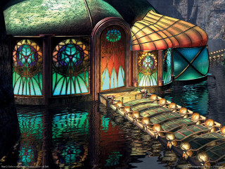 House stained glass window dock - donato giancola free wallpaper