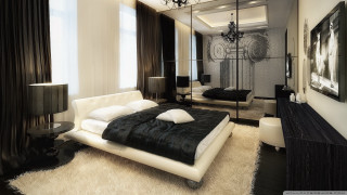 Bedroom large bed mirror chandelier - a bedroom free wallpaper