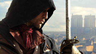 Man hood scarf sword cityscape - a cityscape free wallpaper for desktop