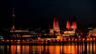 City skyline night reflection water 6 - a city skyline free wallpaper