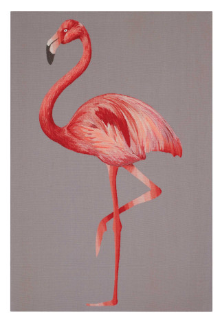 Pink flamingo gray background black - figurativism free wallpaper for mobile